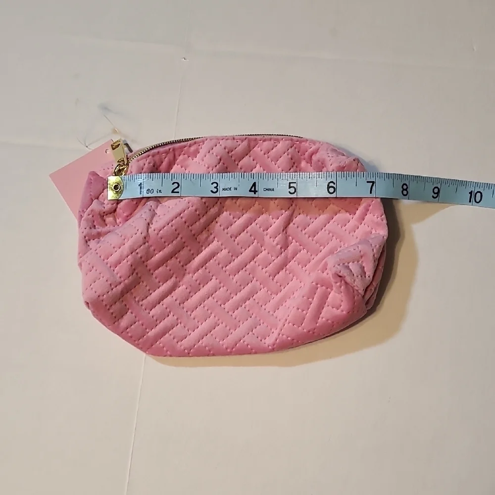 Ulta Beauty Pink Quilted Zippered Makeup Pouch NWT